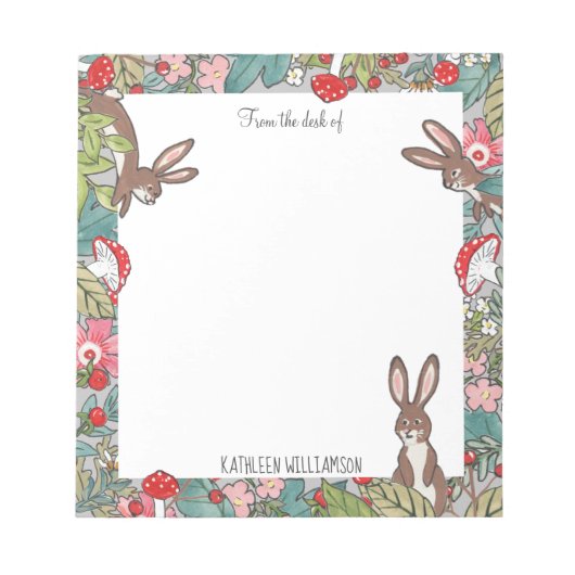 Bloc-note Lapin lapin lapin de Whimsical Champignons Woodlan (Devant)