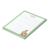 Bloc-note Lapin mignon avec cadre vert ligné (Tourné)