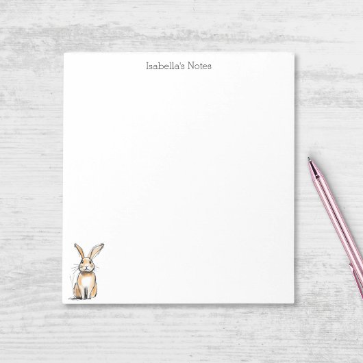 Bloc-note Lapin Mignon Dessin Personnalisé