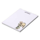 Bloc-note Lapin mignon tenant une Tulipe (Tourné)