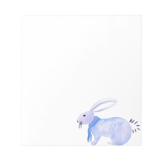 Bloc-note Lapin Violet Dans Une Écharpe Bleue (Devant)