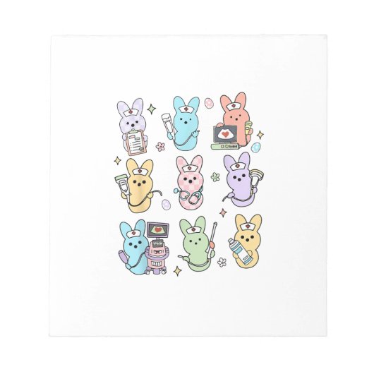 Bloc-note Lapins Groovy Bonbons Échographie Tech Pâques Sono (Devant)