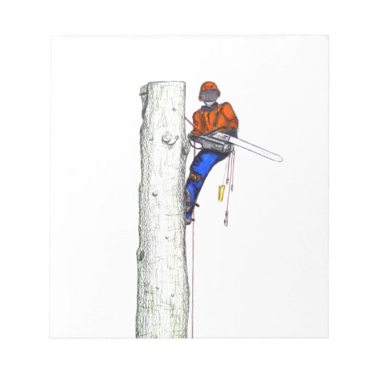 Bloc-note Large chainsaw needed. Arborist Tree surgeon (Devant)