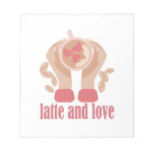Bloc-note Latte et coupe d'amour, mains et citation de café (Devant)