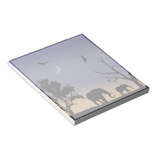 Bloc-note L'aube africaine - éléphants (Incliné)