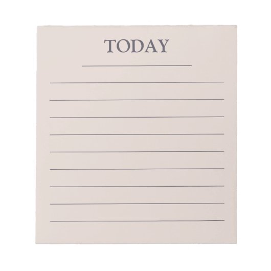 Bloc-note Lavande gris Rose moderne AUJOURD'HUI pour faire l (Devant)