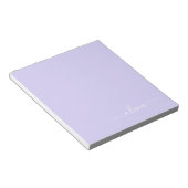 Bloc-note Lavande Purple Script Moderne Fille Monogramme Nom (Incliné)