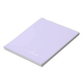 Bloc-note Lavande Purple Script Moderne Fille Monogramme Nom (Tourné)