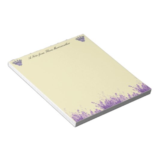 Bloc-note Lavande sur parchemin Personnalisé (Incliné)