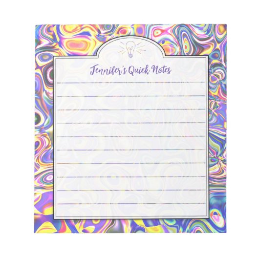 Bloc-note Lavender Abstrait Art Custom Shopping ou Idea Note (Devant)