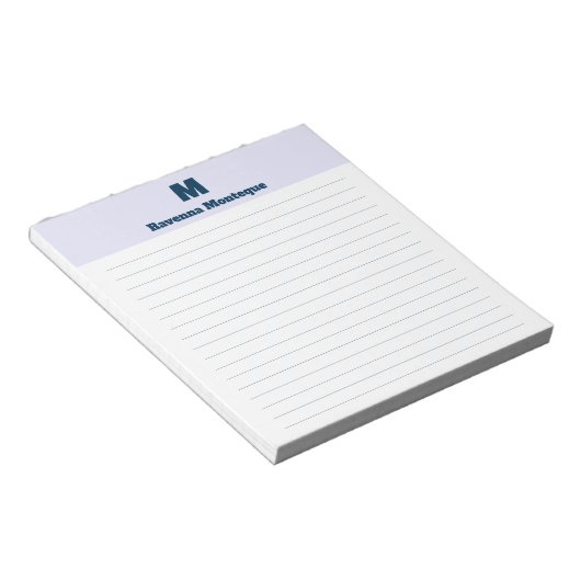 Bloc-note Lavender Chic Personalized Monogram Name Lined (Incliné)