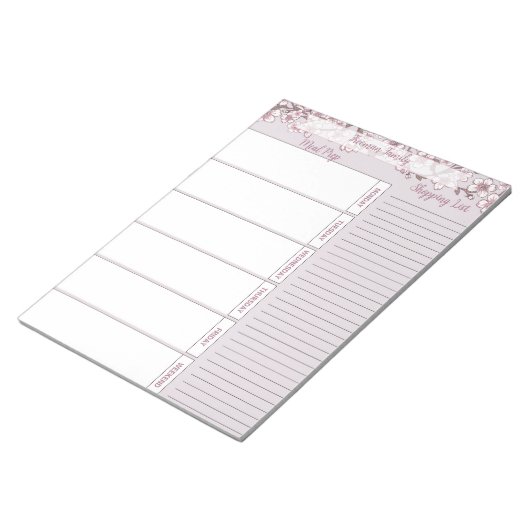 Bloc-note Lavender Floral Weekly Planner Pad (Incliné)