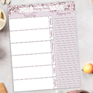 Bloc-note Lavender Floral Weekly Planner Pad