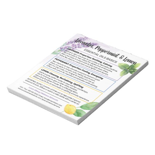 Bloc-note Lavender, Peppermint & Lemon Essential Oil Guide (Tourné)