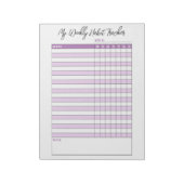 Bloc-note Lavender Purple Weekly Habit Tracker (Tourné)