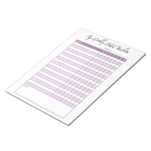 Bloc-note Lavender Purple Weekly Habit Tracker (Incliné)