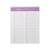 Bloc-note Lavender Vertical 8.5x11 Two Column Checklist (Tourné)