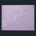 Bloc-note Lavender Vintage<br><div class="desc">Beautiful and elegant vintage purple wedding design featuring leafy vines in the lower left corner and a fade of two intertwined hearts in the center. The design has a printed faux texture for an old paper look. This same design comes in several ready made color options and can be customized...</div>