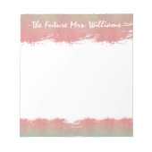 Bloc-note L'avenir Mme Bride Mariage Monogram Rose Green (Devant)