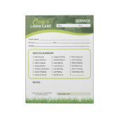 Bloc-note Lawn Care Landscaping Service Maintenance Form (Tourné)