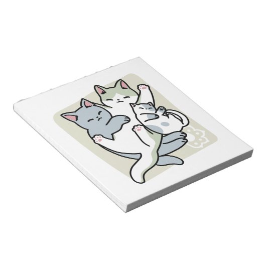 Bloc-note Laze Furr Days - Cute Lazy Cats Design (Incliné)