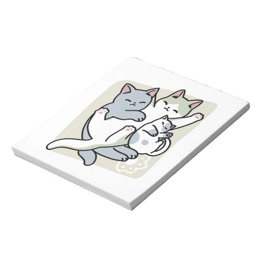 Bloc-note Laze Furr Days - Cute Lazy Cats Design (Tourné)