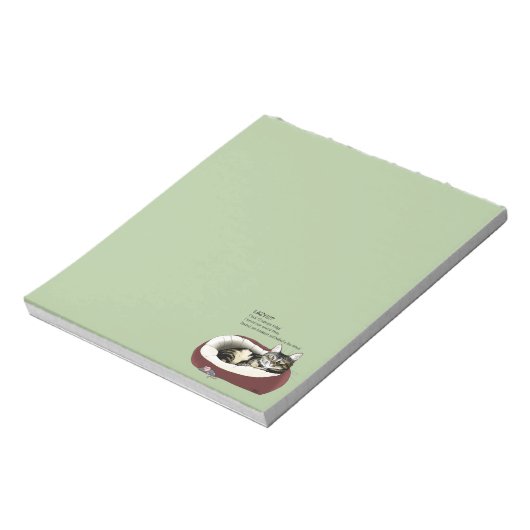 Bloc-note Lazy Chat Led Green Funny (Tourné)