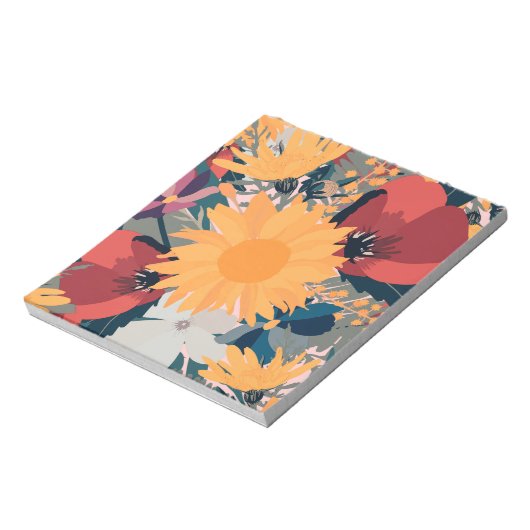 Bloc-note Le design moderne de Sunflowers Floral Autumn Colo (Tourné)