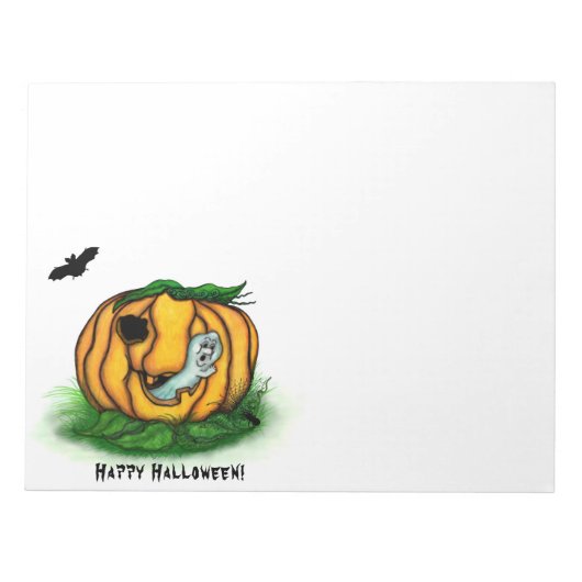 Bloc-note Le fantôme d'Halloween, chauve-souris, fantôme et  (Devant)