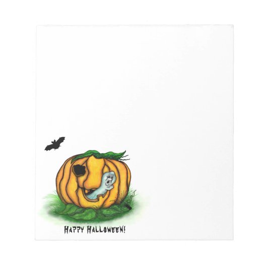 Bloc-note Le fantôme d'Halloween, chauve-souris, fantôme et  (Devant)