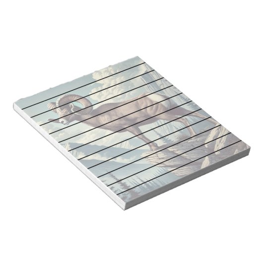 Bloc-note Le mouton de Bighorn sur un terrain rocheux (Incliné)