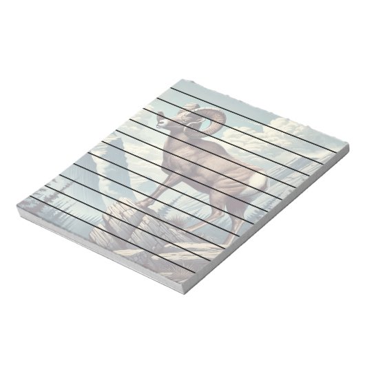 Bloc-note Le mouton de Bighorn sur un terrain rocheux (Tourné)