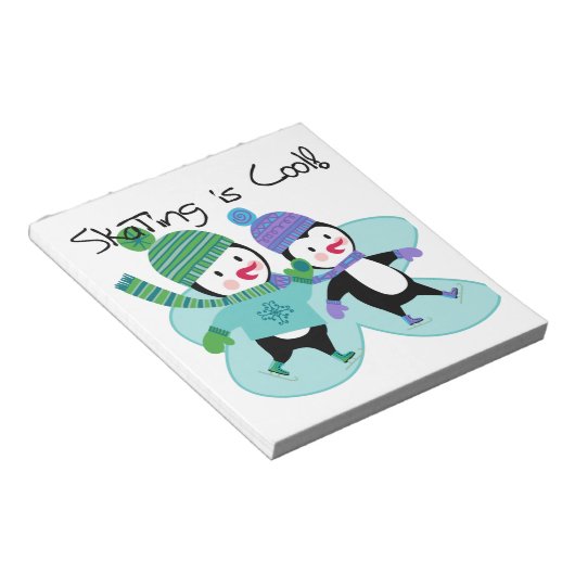 Bloc-note Le patinage de pingouins est frais (Incliné)