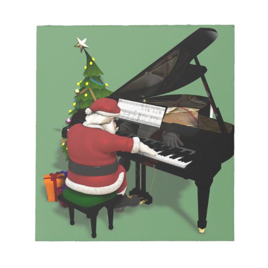 Bloc-note Le Père Noël Jouer Piano (Devant)