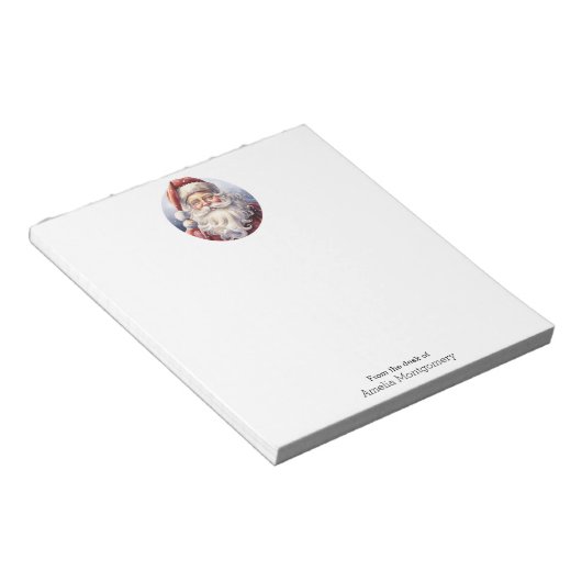 Bloc-note Le Père Noël rétro dans un Noël Casquette rouge (Incliné)