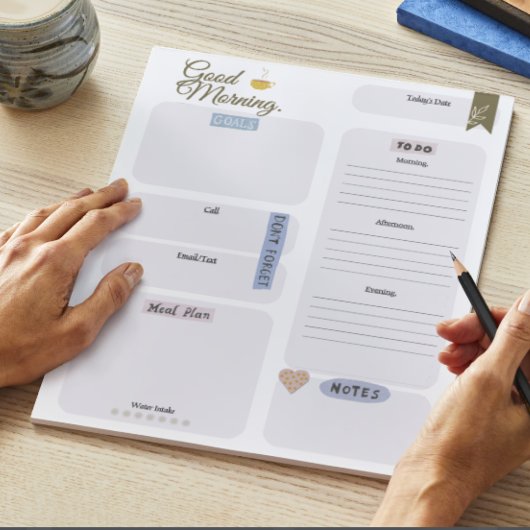 Bloc-note Le planificateur quotidien de routine du matin pro