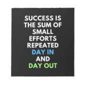Bloc-note Le Succès Est La Somme De Petits Efforts (Devant)