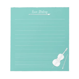 Bloc-note Leçon de musique personnalisée au violoncelle blan
