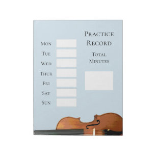 Bloc-note Leçons d'instrument de musique Violon Bleu