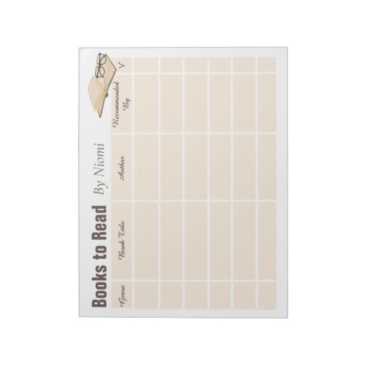 Bloc-note Lecture Books Tracker Kids Notepad (Tourné)