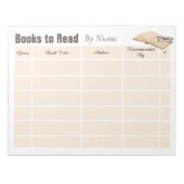 Bloc-note Lecture Books Tracker Kids Notepad (Devant)