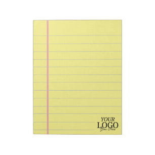 Bloc-note Légal Jaune Classique 8,5 x 11 avec logo