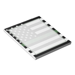 Bloc-note Légère ligne verte Drapeau militaire vétéran milit