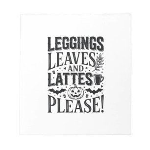 Bloc-note Leggings Feuilles Lattés Halloween Automne Café Cr