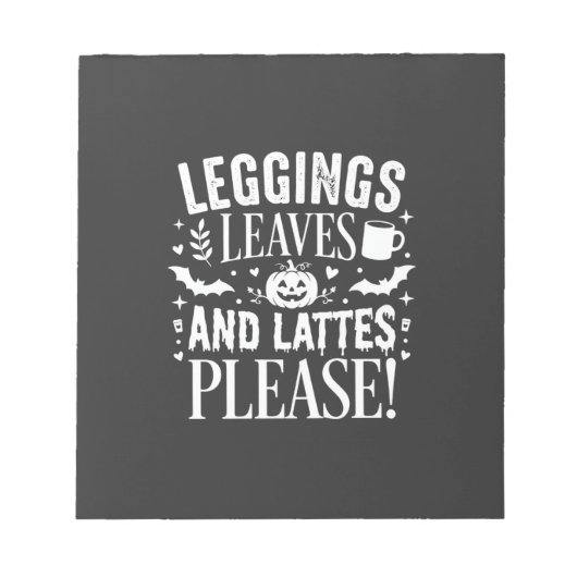 Bloc-note Leggings Halloween Feuilles et Lattés Café d'Autom (Devant)