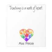 Bloc-note L'enseignement est une oeuvre de coeur empreinte p (Devant)