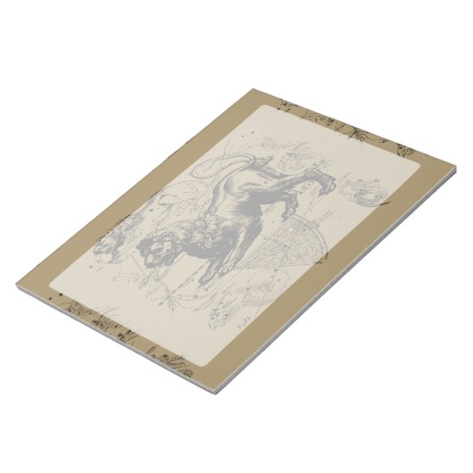 Bloc-note Leo Constellation Map Hevelius 1690 sur Taupe (Incliné)