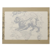 Bloc-note Leo Constellation Map Hevelius 1690 sur Taupe (Devant)