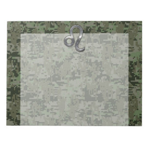 Bloc-note Leo Zodiac Sign on Green Digital Camouflage