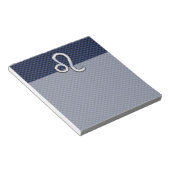 Bloc-note Léo Zodiac Sign on Navy Blue Carbon Fiber Print (Incliné)